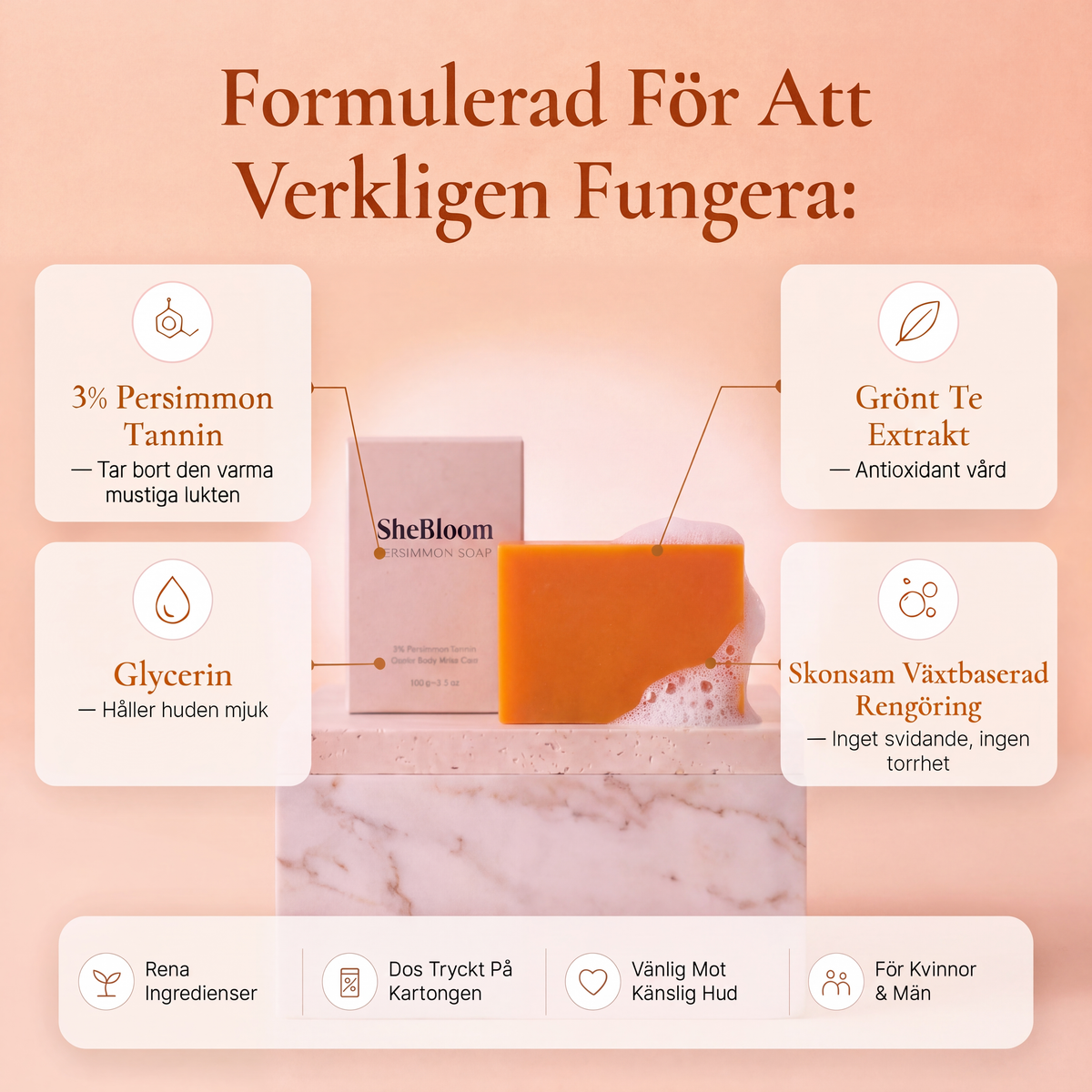 SheBloom® Persimontvål – Japansk tradition mot åldersdoft