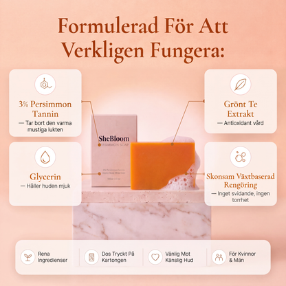 SheBloom® Persimontvål – Japansk tradition mot åldersdoft